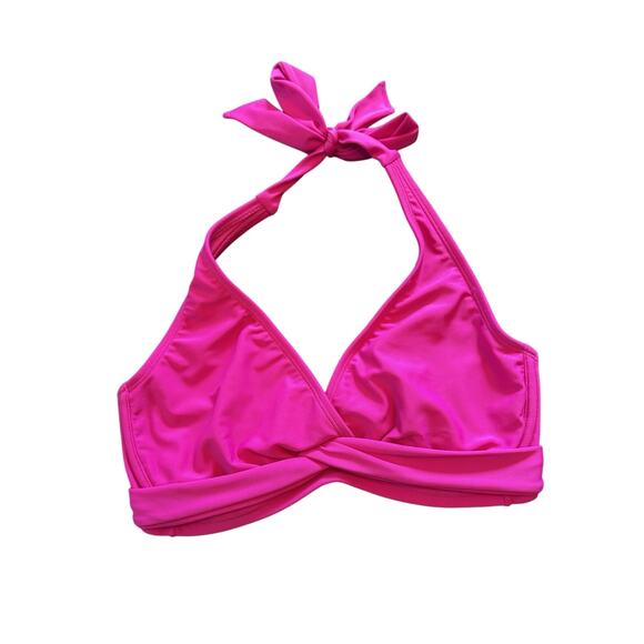 Athleta Sz 32D/DD Pink Halter Bikini Swim Swimsuit Underwire Top - Picture 1 of 3